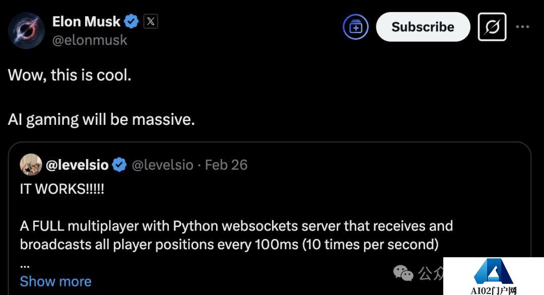 AI三小时做的小游戏,9天赚12万,马斯克:AI游戏前景无限 AI三小时做的小游戏,9天赚12万,马斯克:AI游戏前景无限