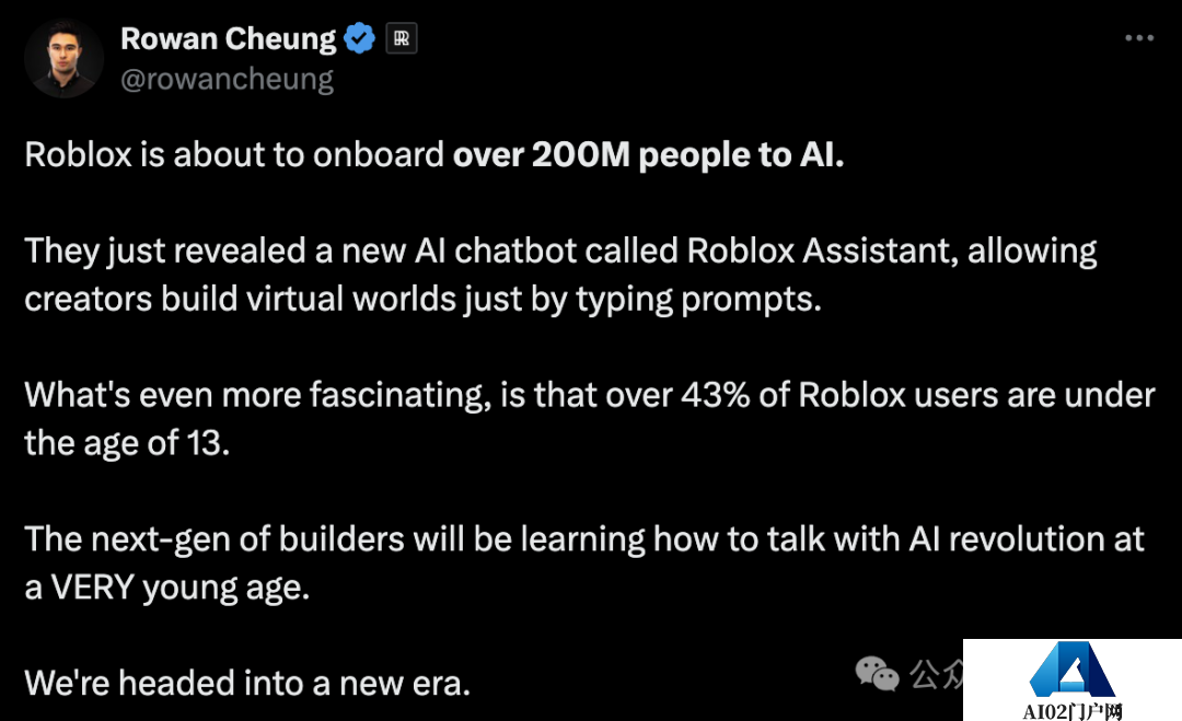 Roblox官宣AI秒生3D物体模型，引爆10亿玩家游戏新世界