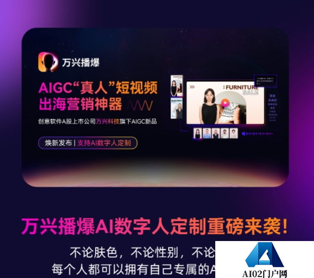 万兴科技旗下万兴播爆推出AI数字人定制服务
