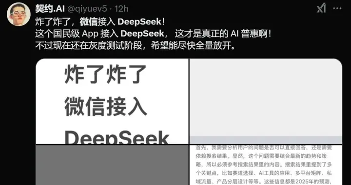 DeepSeek满血版火到微信！国民级应用加持，AI搜索要变天？
